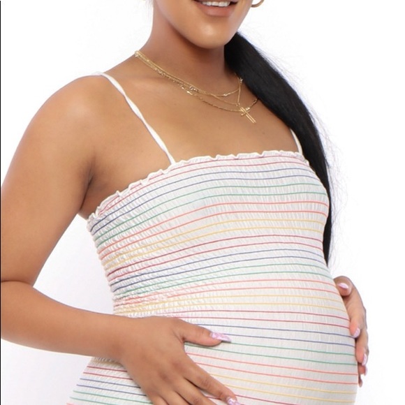 MATERNITY ADELE MULTICOLOR ALL OVER SMOCKING DRESS - Picture 3 of 3